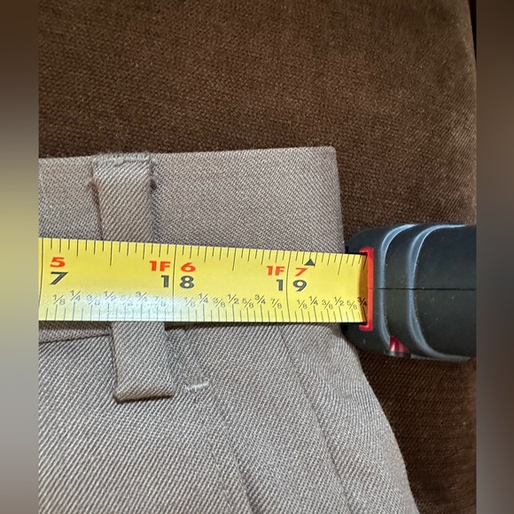 Chaps 1978  Brown Straight Cuffed Dress Pants Deep Pockets SZ 38 X 32 100% Wool - Picture 14 of 16